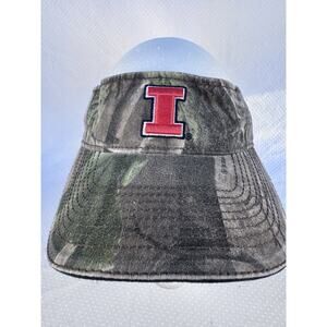 Vintage University Of Illinois Fighting ILLINI Camouflage Visor 1-Size Camo Hat